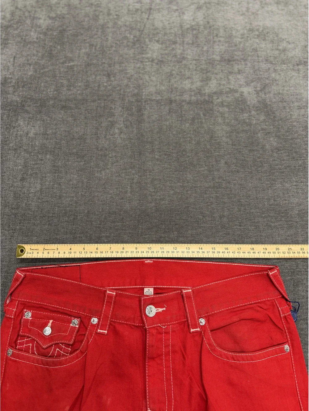 True Religion Red Straight Leg Jeans Size 36